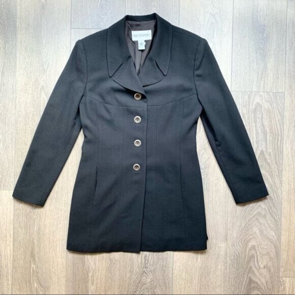 Holt Renfrew Women’s Blazer Jacket Collar Button Down Wool Vintage 90s y2k 2000s - Picture 7 of 16